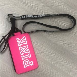 VS Pink Lanyard ID Holder Zipped Wallet